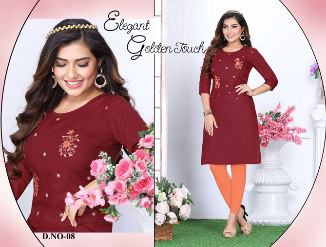 Riyaa Charmi Cotton Printed Regular Wear Designer Kurti Collection